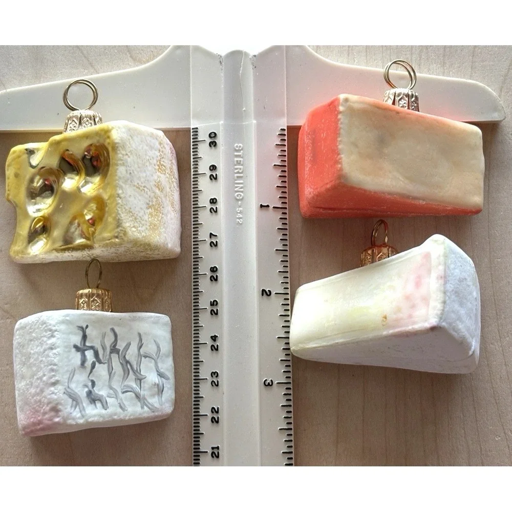 Sur La Table Christmas Ornament LOT of 4 CHEESE Holiday 2006 Box Poland